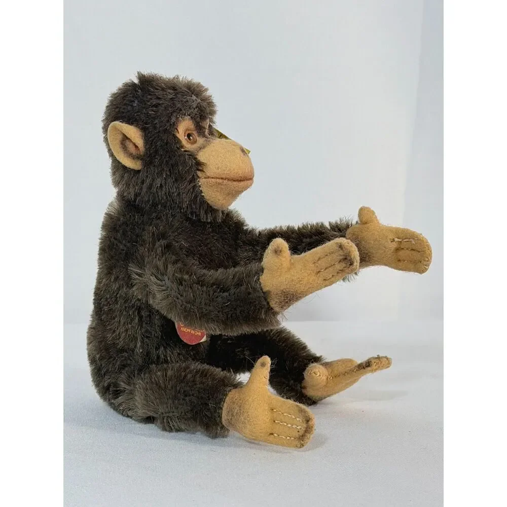 VTG Steiff Monkey Jocko Jointed Mohair Button 0020/16 Austria Germany 4.5